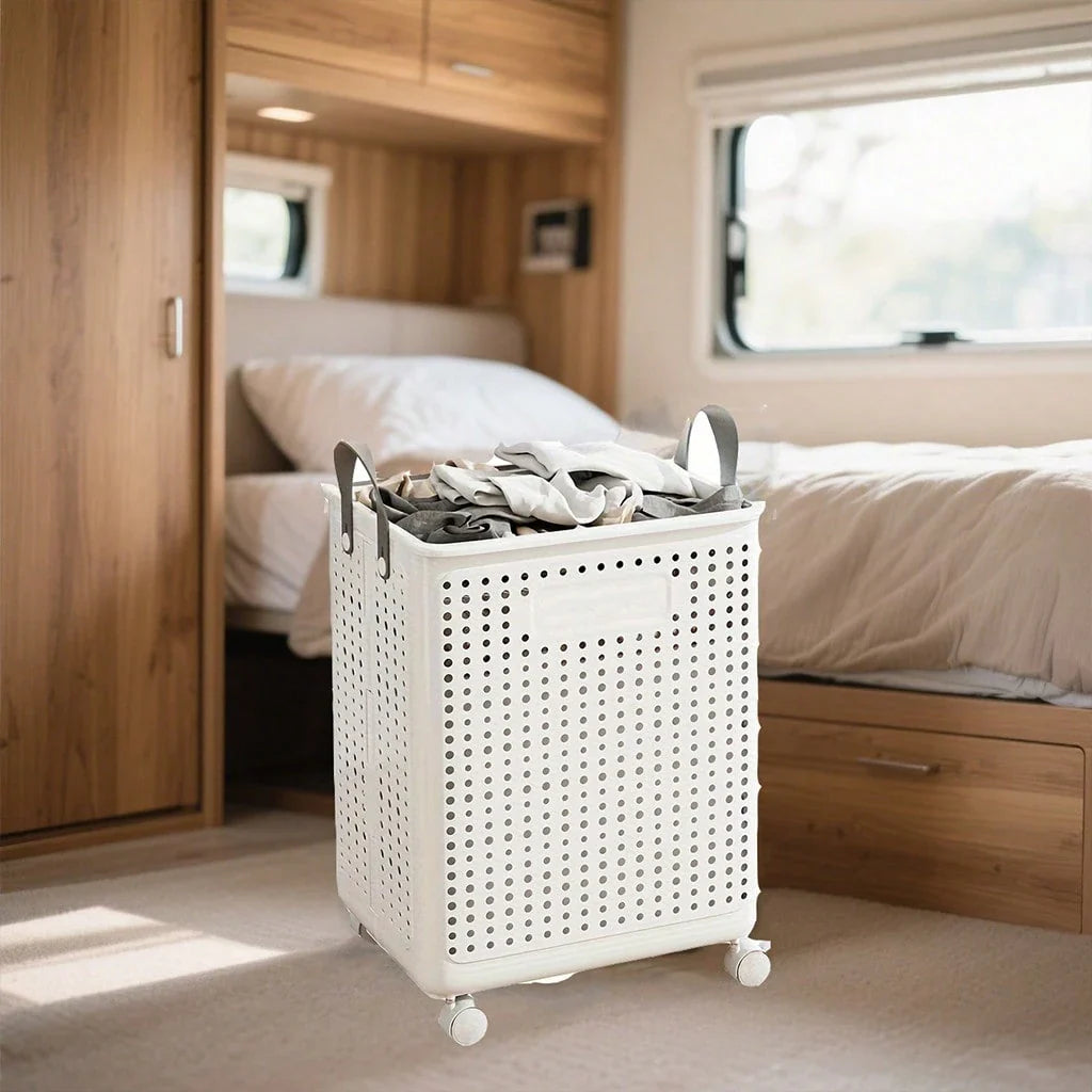 ✅ Collapsible Laundry Basket with Wheels – Large Capacity