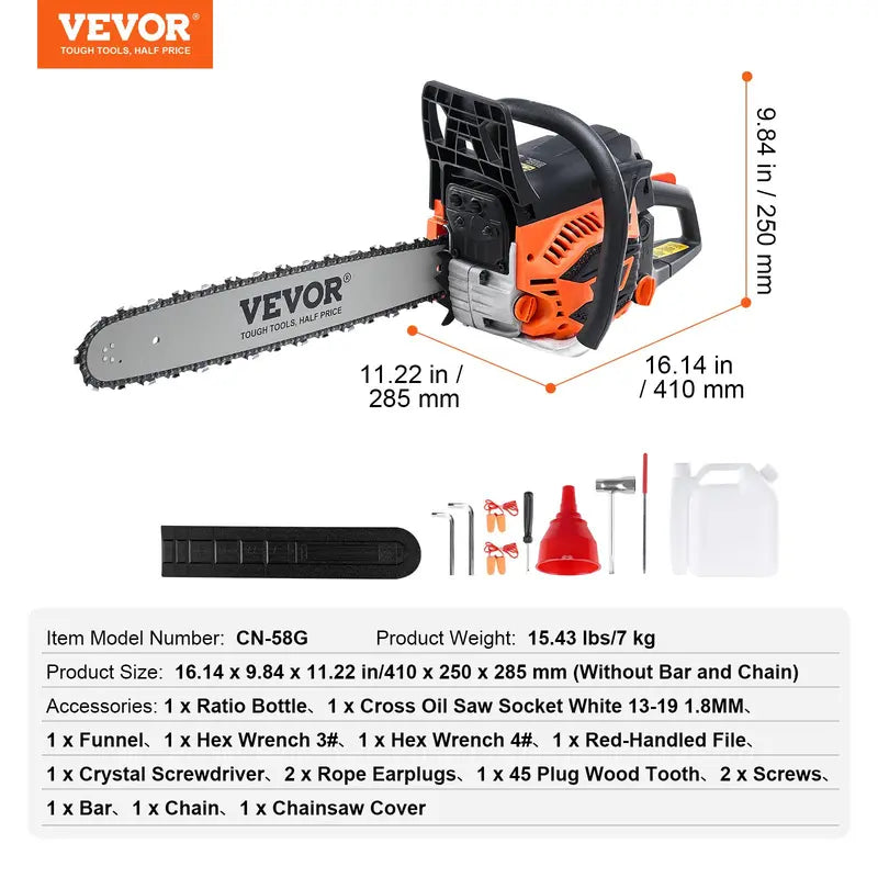 VEVOR Gas Chainsaw – Powerful, Reliable & Ready to Cut