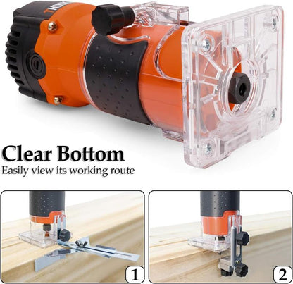 THINKWORK 6.5A Compact Router with 15-Piece Bit Set