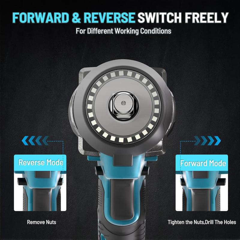 GEVEELIFE 700Nm Brushless Cordless Impact Wrench 1/2", 2×4.0Ah