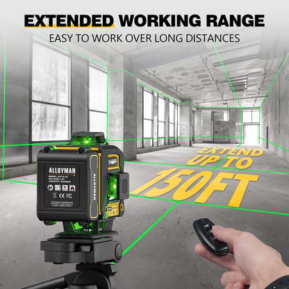 Alloyman 4D 16-Line Green Laser Level with Tripod