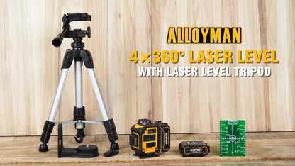 Alloyman 4D 16-Line Green Laser Level with Tripod