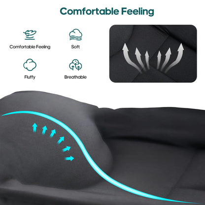 Sweetcrispy Folding Camping Cot with Mattress, Adjustable Outdoor Sleeping Bed